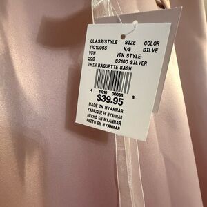 David's Bridal Silver Thin Baguette Sash